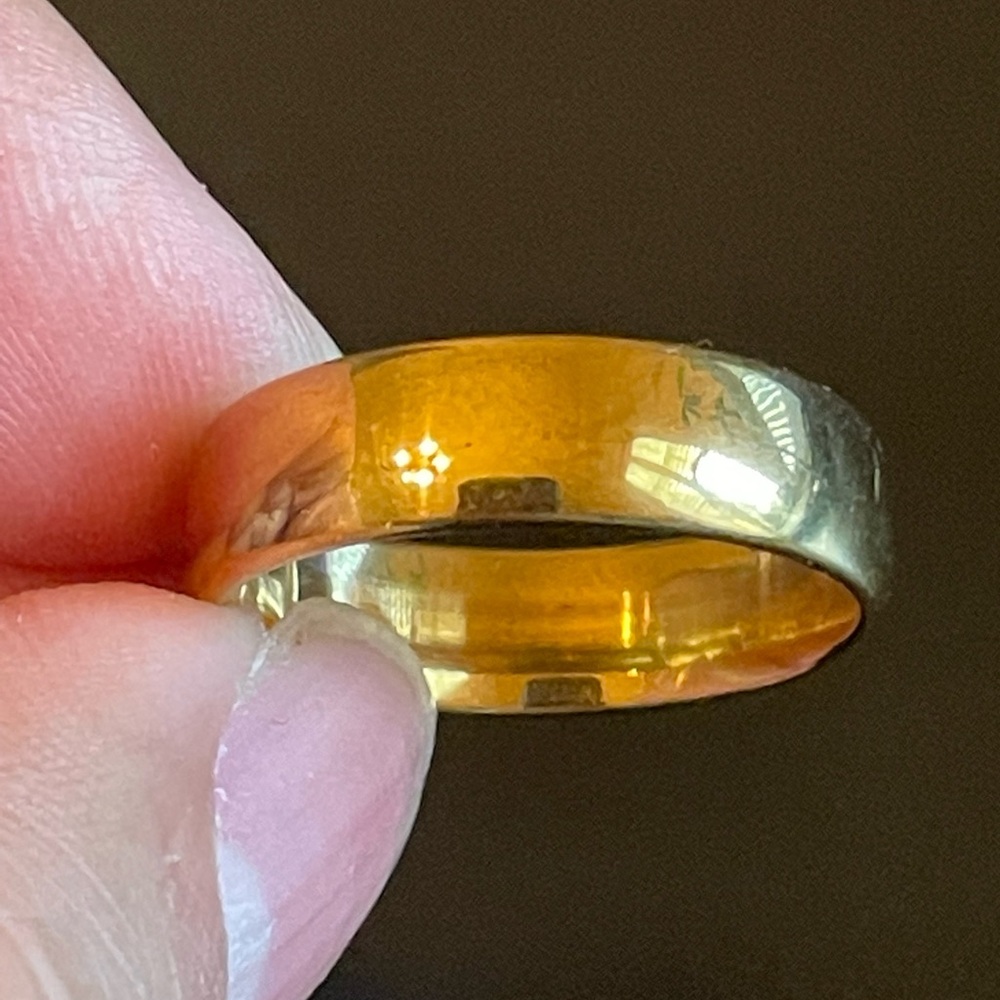 6mm gold stainless steel ring